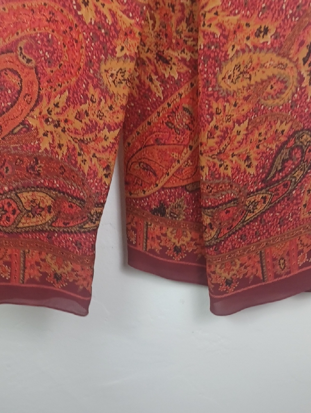 Anthracite 100% Silk Paisley Maxi Skirt Boho Gypsie Carefree Style - Picture 6 of 15